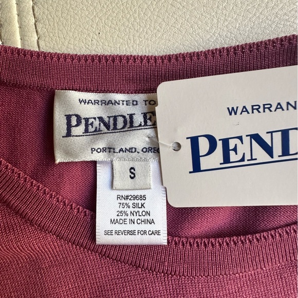 NWT Pendleton Pink Knit Blouse sweater silk blend size small - Picture 4 of 6